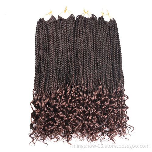 Synthetic Curly Senegalese Twist Crochet African High Temperature Fiber Braiding Fiber Hair Bundles